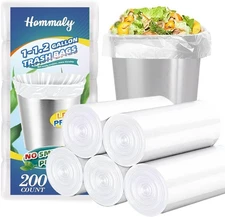 Hommaly 1 Gallon (Fit 1-1.2 Gal)200 pcs 200 Count (Pack of 1), 1Gal Clear 