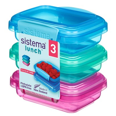 #ad Sistema Lunch Collection Food Storage Containers 6.7 Oz. 0.2 L Pink $13.99