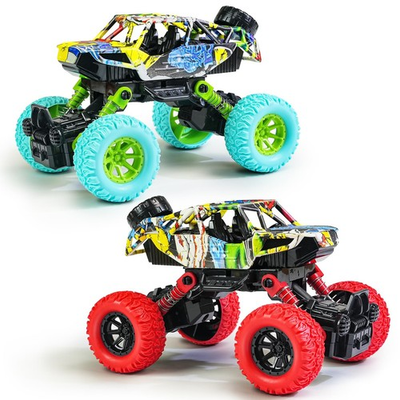 #ad 6.3 Inch Monster Truck Toys for Boys 3 4 5 6 7 Years Old Pull Back Friction Pow $13.79