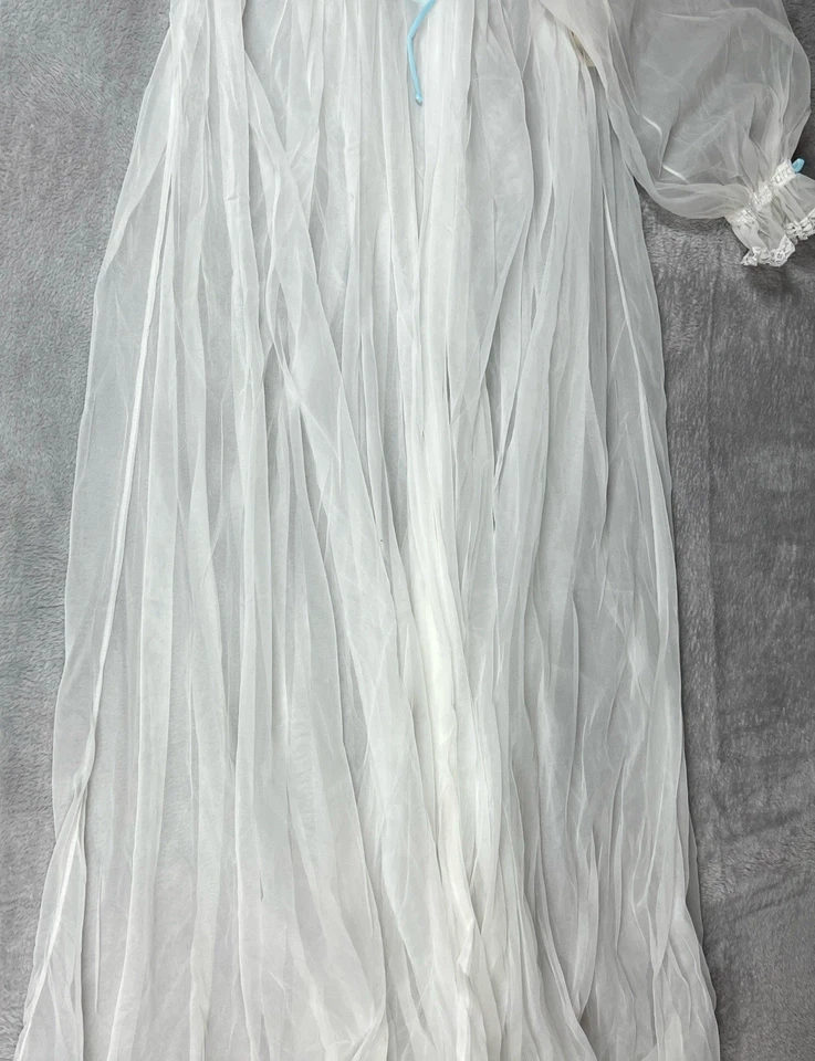 VTG Miss Elaine Lace Nightgown Womens Medium White Fairycore Whimsical Negligee - Image 4 of 4