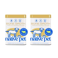 Native Pet Grass-Fed Beef Bone Broth Powder for Dogs & Cats 4.75 oz (Pack of 2)