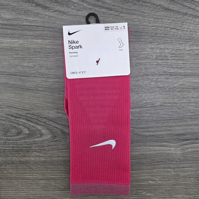 #ad Nike Spark Lighweight Crew Running Socks Size Large 10 11.5 Mens Pink $13.99