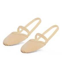 Half Soles Dance Shoes, Canvas Lyrical Ballet Shoes for Girls/Nude
