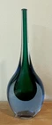 Large Murano Art Glass Vase Blue Green Flavio Poli Statement Decor Mint