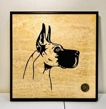 Vintage The Great Dane Club Of America Heavy Stone 10” Wall Plaque With Medal