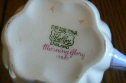 Vintage Shelley China England Morning Glory Cream & Sugar Dainty FREE US SHIP - Picture 9 of 10