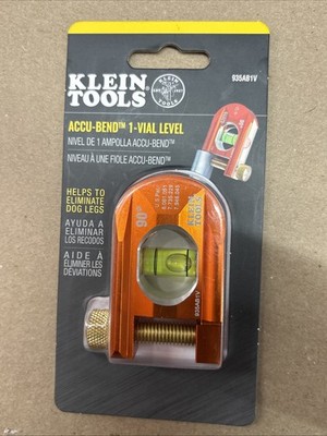 Klein Tools 935AB1V 90-degree Accu-Bend 1-Vial Level Brand New & Sealed