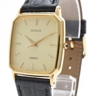 Seiko Dolce 8N41-5160 SGP Vintage 1995  Gold Black Quartz Men's Watch JAPAN