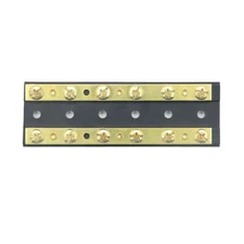 ZOOKOTO 6 Circuit Junction Block,32V DC 60A Dual Brass Bus Bar with Twelve 8-...