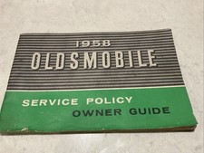 1958 Oldsmobile Owners Manual User Guide Original