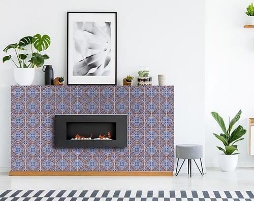 7" X 7" Blue Rust Zio Removable Peel and Stick Tiles - Picture 5 of 5