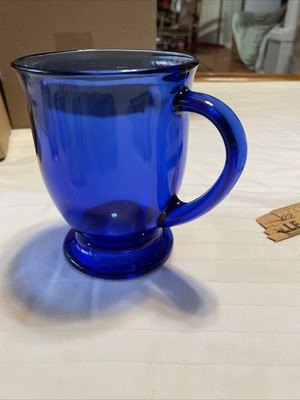 Vintage Large Anchor Hocking Cobalt Blue Glass Coffee or Tea Mug 16 Oz 