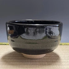 H025 : Japanese Pottery Chawan Matcha Tea Bowl Tea Ceremony Vintage