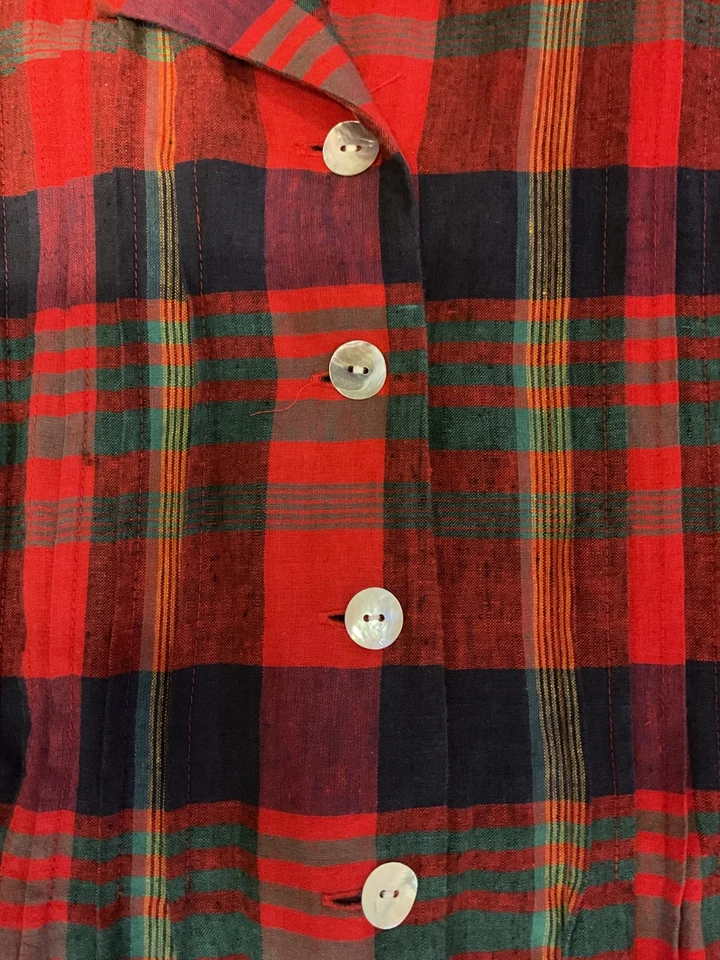 Y2K-Retro Plaid Long Dress Miss Dorby Red Plaid Festive 14 (42"C.53"L) - Image 3 of 4