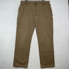 Carhartt Carpenter Pants Relaxed Utility Work 42x34 Cotton Khaki Jeans B324-DKH