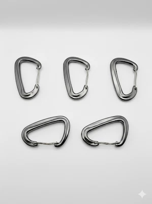 ZEROLIMITS 5 Stück Karabinerhaken Edelstahl 8kN 816kg Silber Mountaineering Haken Clip