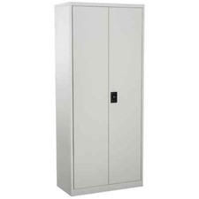 Filing Cabinet Metal Cupboard Office Furniture w Adjustable Shelf Lockable Doors