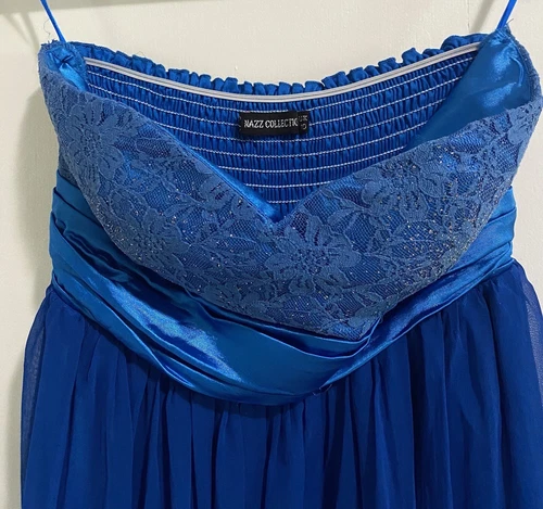 Nazz Collection Blue Sleevelss Chiffon Dress - Picture 3 of 4