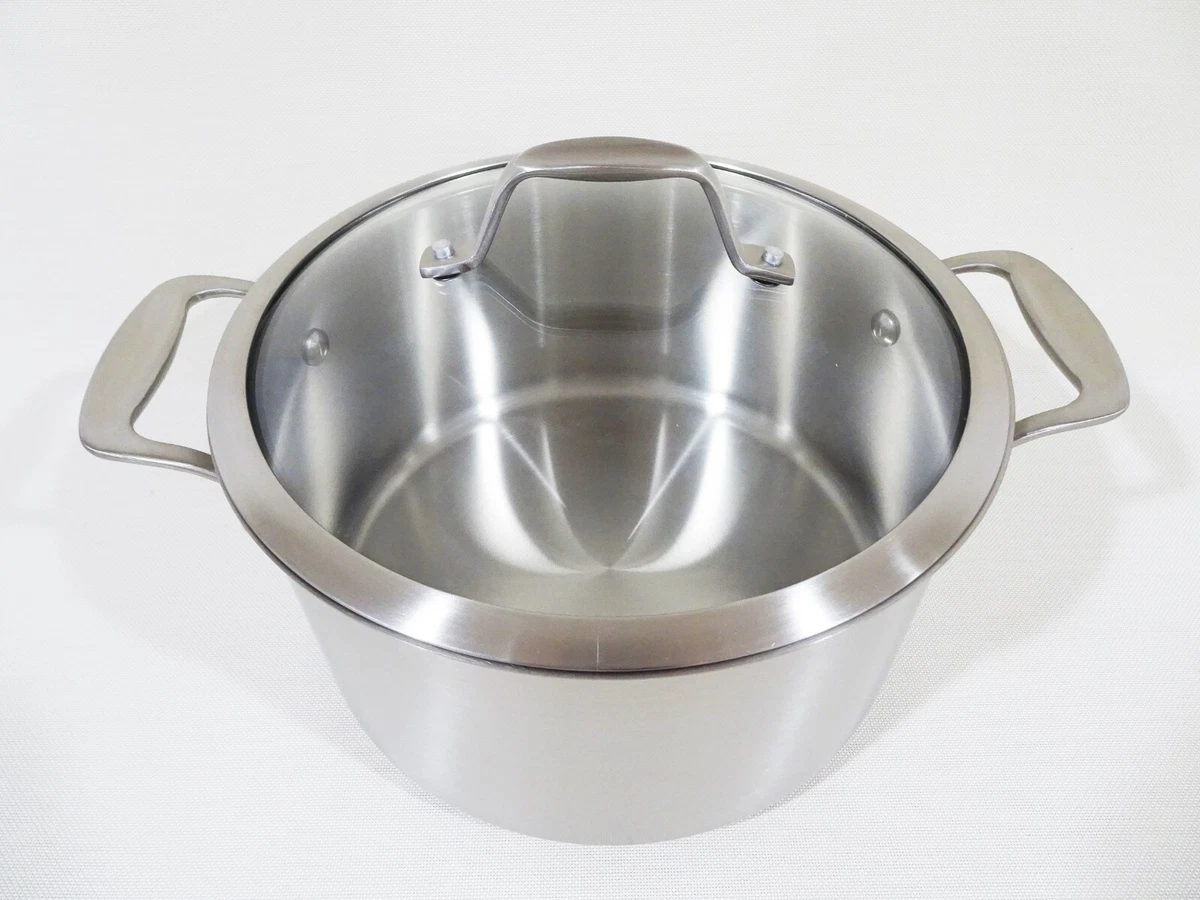 NEW American Kitchen Cookware Tri-Ply Stainless 6-qt Stock Pot w Lid Made in USA