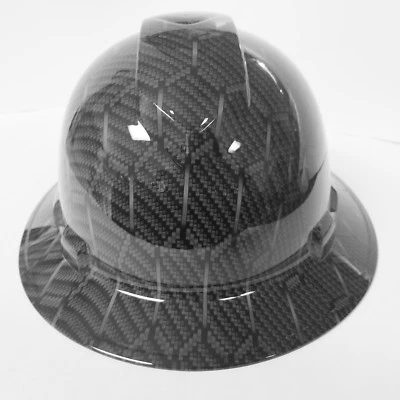 PYRAMEX Hard Hat Full Brim Custom hydro dipped HEX WEAVE CARBON FIBER 3D NEW SICK KILLER
