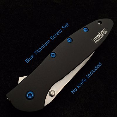 Blue Titanium Screw set for Kershaw Leek Folder 1660 Leek ( No Knife ) 