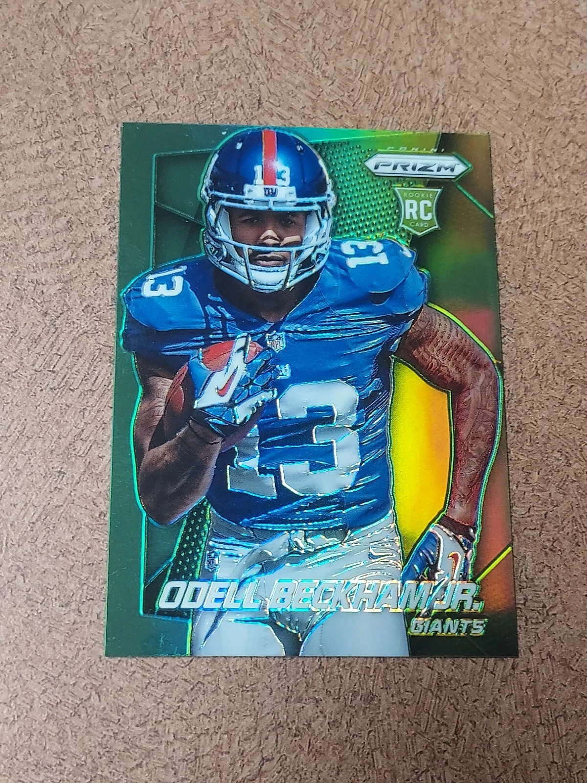 ODELL BECKHAM JR 2014 PRIZM FOOTBALL GREEN PRIZM ROOKIE CARD  282.