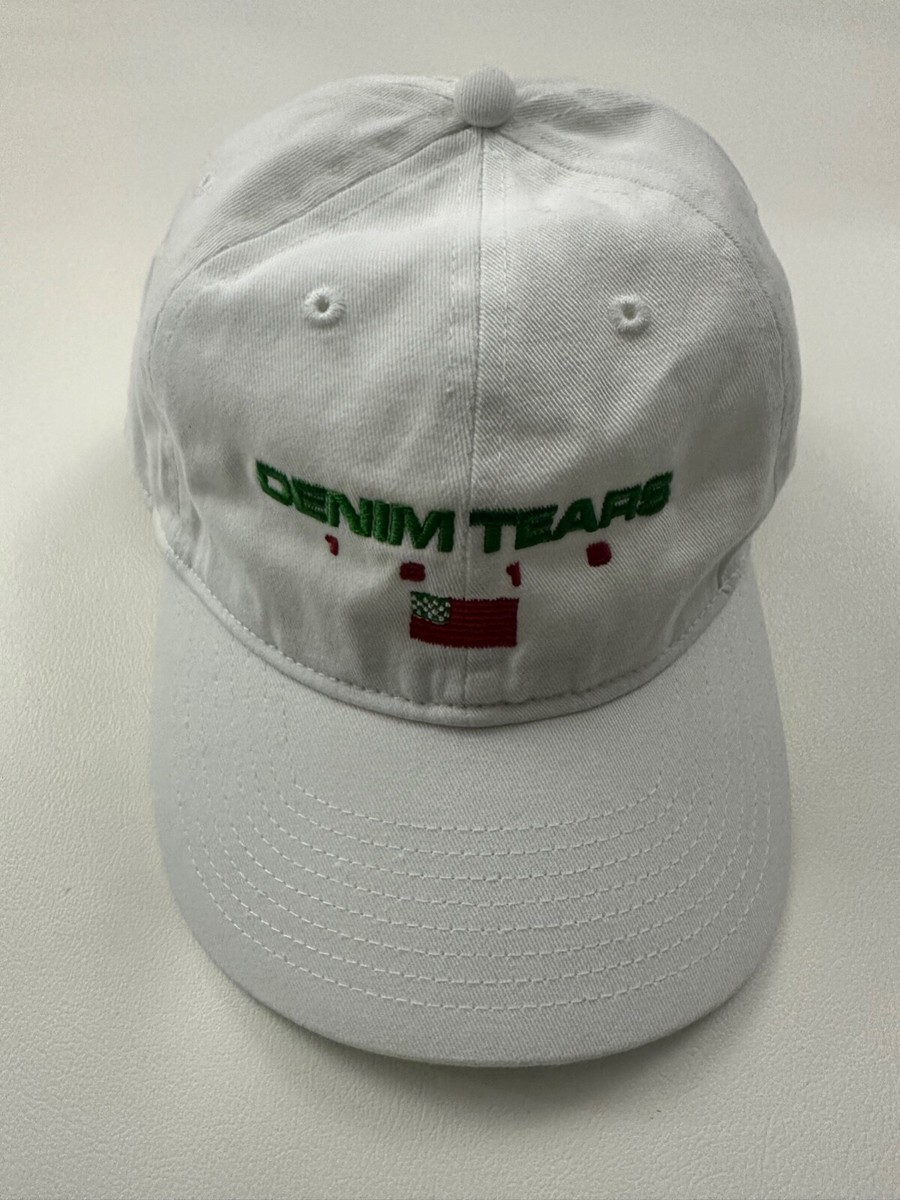 Denim Tears 1619 Logo Embroidered Graphic White Baseball Cap Denim Tears 1619 Logo Embroidered Graphic White Baseball Cap