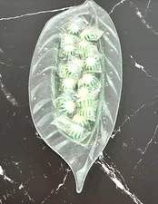 Candy Dish Vintage Clear Leaf  Table Decorative Leaf Candy Dish