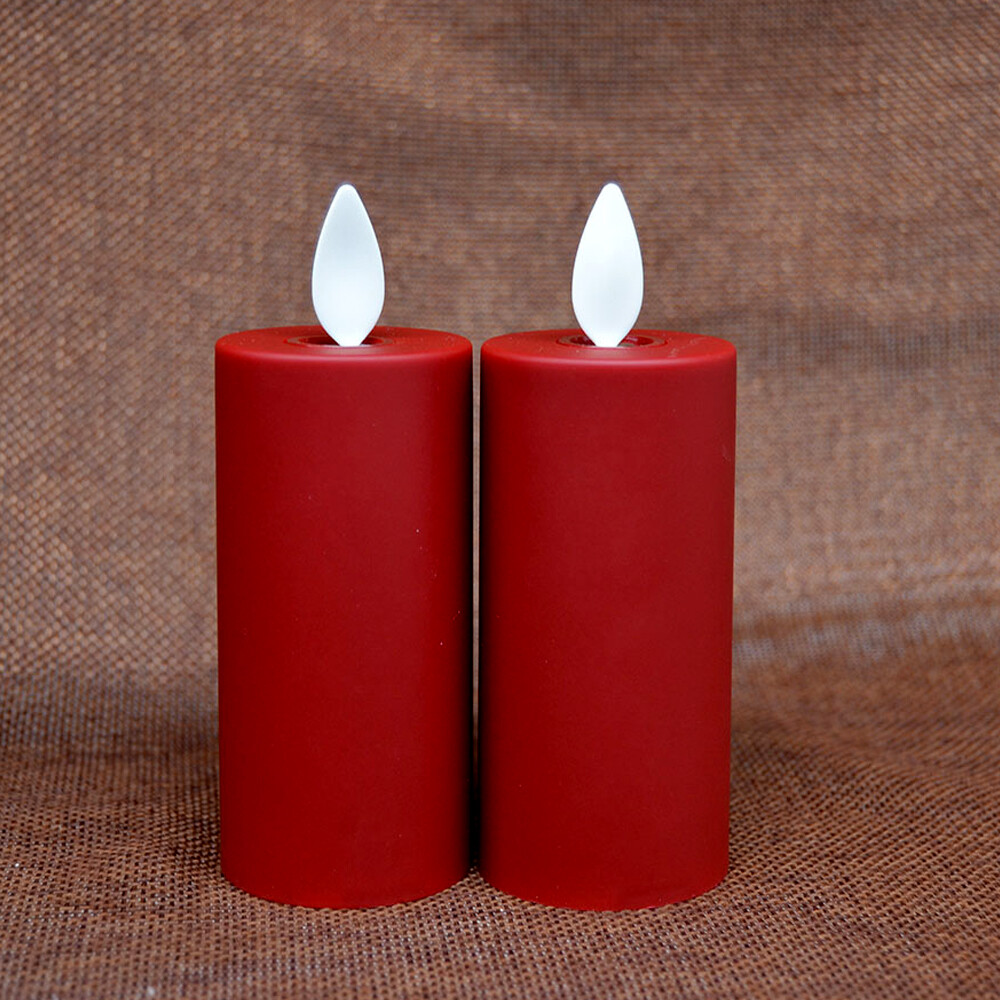 Luminara Flicker Led Votive Candle Set of 2 Battery Operated Red Prayer