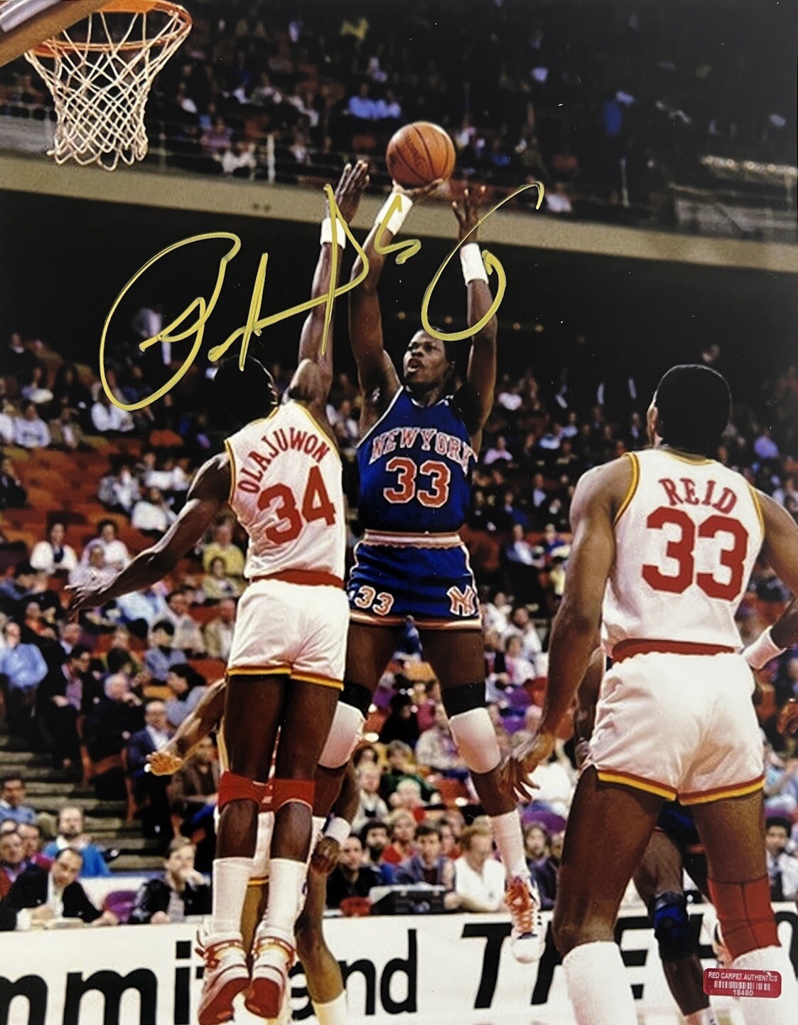 Patrick Aloysius Ewing Sr Autographed Signed New York Knicks Patrick Ewing HOF 2008 & 2010 Auto 10x8 Photo RCA COA 