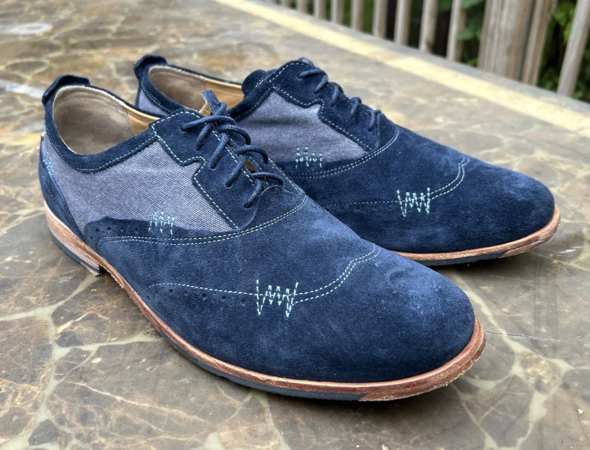 Rockport Uomo 13 Parker Hill Cap Toe Oxford Blu Scamosciato Denim Adidas by Adiprene
