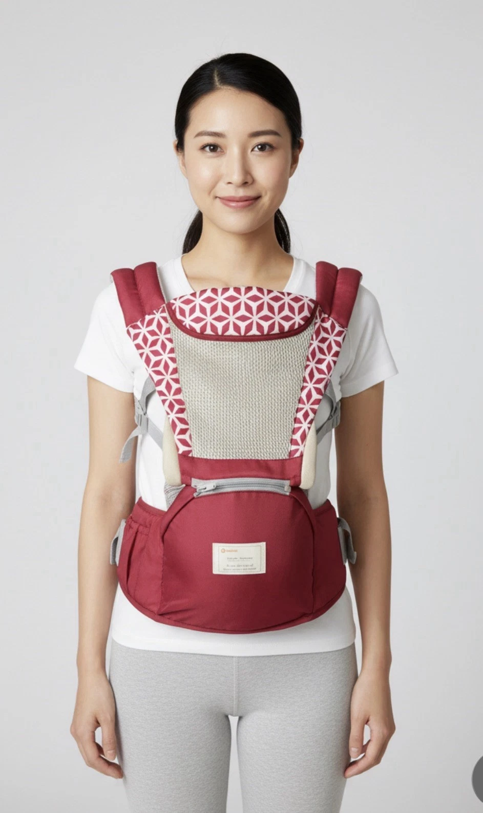 Aiebao Baby Carrier Soft Sided Ergonomic Geometric Mesh Front Hip Seat Infant