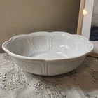 Vintage McCoy 7529 USA  White Washed pale blue Ceramic Water Basin fruit Bowl