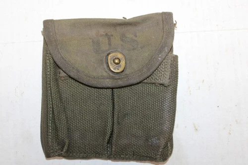 US Military WW2 M1 Carbine Ammo Magazine Stock Belt Pouch OD Canvas JF93