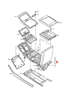 Genuine AUDI A8 S8 quattro 4N2 4N8 Middle Armrest 4N4864362CZDL