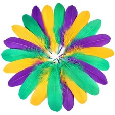 120pcs Goose Feathers 6-8 Inch 15-20cm Decorative Colorful Purple Mardi Gras