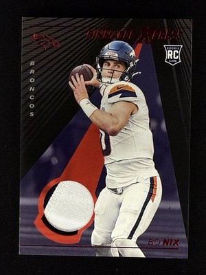 Bo Nix 2024 Panini Encore #/75 Pinnacle XPress RC Rookie Jersey Patch