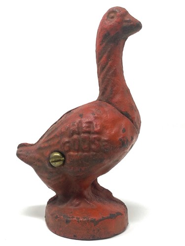 VINTAGE CAST IRON 4 1/4 Inch "RED GOOSE SHOES" COIN BANK - Picture 3 of 10