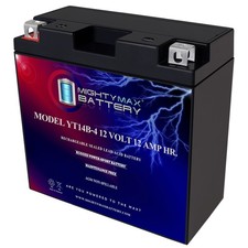 Mighty Max YT14B-4 12V 12AH Battery Replaces Hyosung and Yamaha Motorcycle
