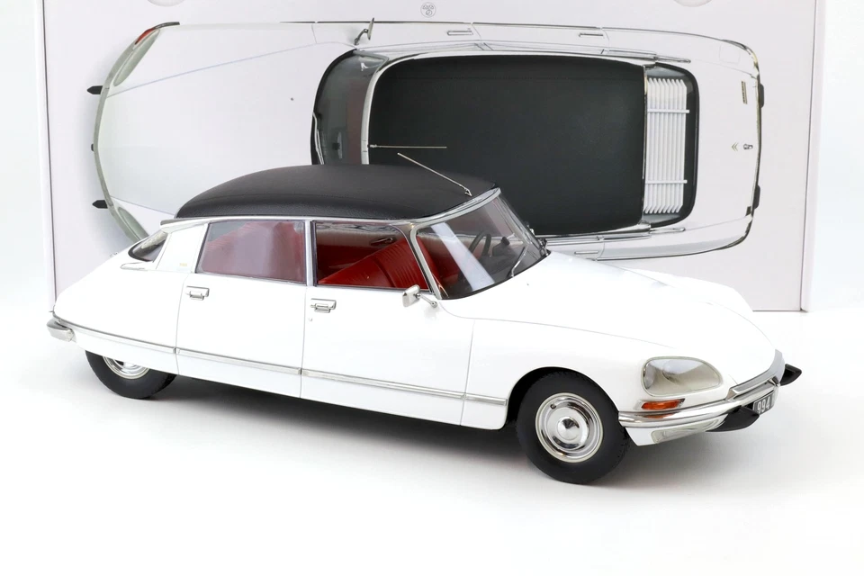 1:12 NOREV Citroen DS 23 Pallas 1973 Bianco & Nero Vinyl Tetto 121731 - Limited - Immagine 2 di 4