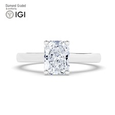 Radiant Diamond Engagement Ring Platinum Labgrown 1.50 Ct Solitaire