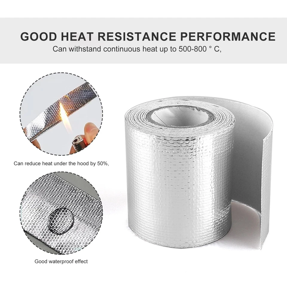 Bande Thermique Échappement 5m x 5cm avec Attaches Câble - Photo 3/4