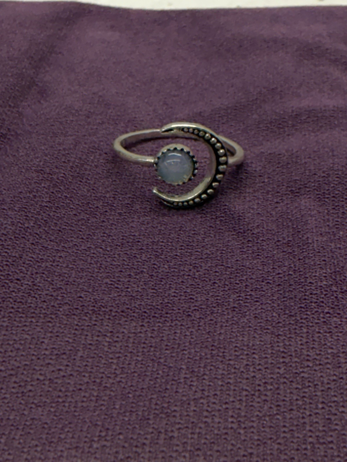 Adjustable Rainbow Moonstone Ring 925 Silver Hand… - image 4