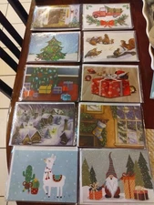 POP UP CHRISTMAS CARDS WITH ENVELOPES, LOT OF 10,  DIFFERENT THEMES, ALL NEW!!