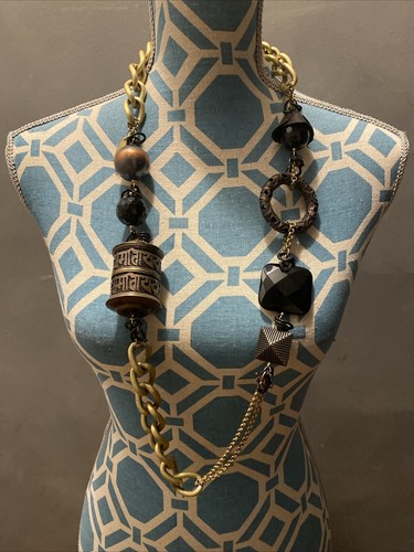 Vintage Rare Signed Cerese D. Natural Onyx Necklace