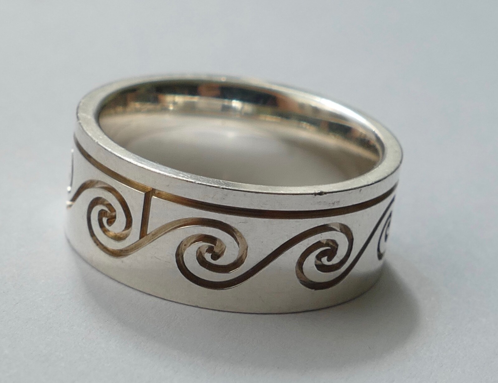 Solid Ring Simple Timeless 925 Silver Vintage 80s… - image 2