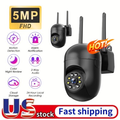 2PCS 5MP PTZ WIFI Security Camera Wireless Two-Way Audio for Parents Baby Pet