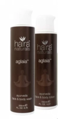 ORIGINAL Ha-Ra Naturals AGLAIA DRC AYURVEDA FACE & BODY WASH 200 +LOTION 150 ml Neu Hara