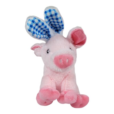 DAN DEE Smiling Pink Pig Plush with Bunny Ears Stuffed Animal Collector's Choice