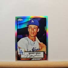 2021 TOPPS Chrome Platinum Baseball Maury Wills base REFRACTOR card # 693